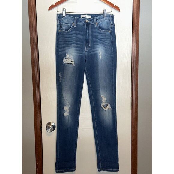 KANCAN HI-RISE ANKLE SKINNY DISTRESSD JEANS KC8342MSize 28 - Picture 3 of 14